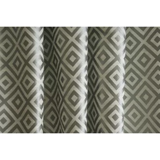   Laguna Margaret geometriai mintás dekor függöny 140 cm - 01 ecrü