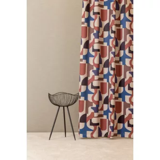   Szintetika Ankara absztrakt mintás sötétítő függöny 150 cm - 07 fahéj