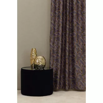   Szintetika Arezzo levélmintás sötétítő függöny 280 cm - 06 caffé latte