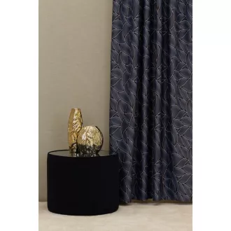   Szintetika Arezzo levélmintás sötétítő függöny 280 cm - 44 antracit