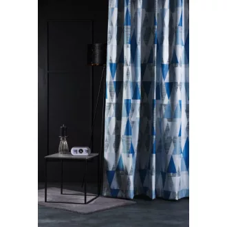   Szintetika Boston geometriai mintás sötétítő függöny 280 cm - 36 kék