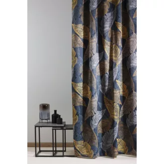   Szintetika Samoa levélmintás sötétítő függöny 150 cm - 44 antracit