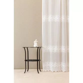   Szintetika Samina 200 bordűrös fényáteresztő függöny 200 cm - 01 fehér