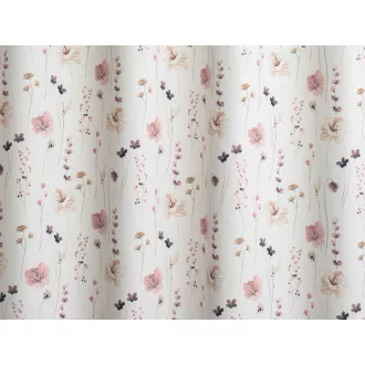   Laguna Caraibi virágos-leveles dekor függöny 140 cm - 02 fehér
