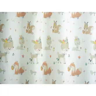   Laguna Woody gyerekmintás fényáteresztő függöny 180 cm - 01 fehér