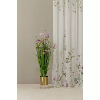   Szintetika Viola virágmintás fényáteresztő függöny 300 cm - 01.4 elefántcsont