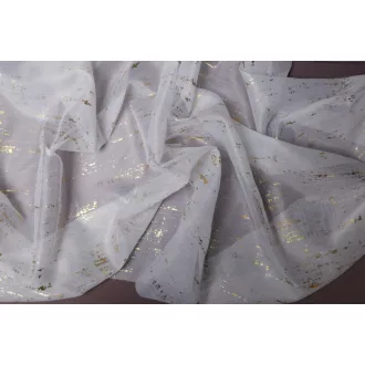   Kartal Ard 0093 csillogó mintás fényáteresztő függöny 290 cm - 1 fehér-arany