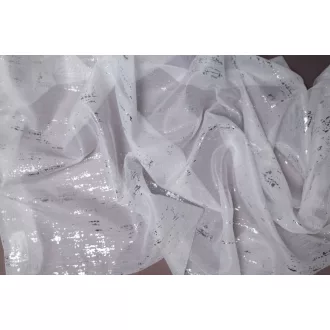   Kartal Ard 0093 csillogó mintás fényáteresztő függöny 290 cm - 6 fehér-ezüst