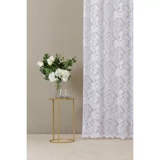   Szintetika Pilis levélmintás fényáteresztő függöny 310 cm - 01 fehér