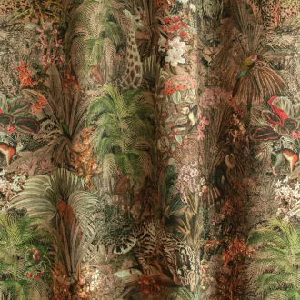   Laguna Forest trópusi mintás dim out függöny 145 cm - 01 barna