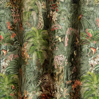   Laguna Forest trópusi mintás dim out függöny 145 cm - 02 zöld