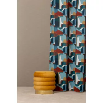   Szintetika Belmont absztrakt mintás dim out függöny 150 cm - 23 terra-smaragd