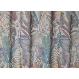  Laguna Janina levélmintás fényáteresztő függöny 300 cm - 07 lila