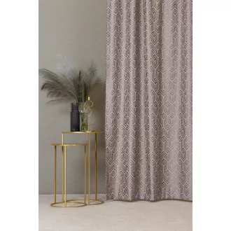   Szintetika Lucas geometriai mintás dekor függöny 340 cm - 06 caffe latte