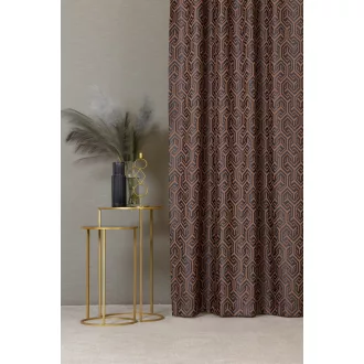   Szintetika Lucas geometriai mintás dekor függöny 340 cm - 24 rozsda