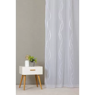   Szintetika Elenor absztrakt mintás fényáteresztő függöny 300 cm - 01 fehér