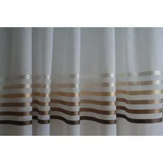   Laguna 1893 alul csíkos fényáteresztő függöny 300 cm - 02 barna
