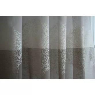   Laguna Fortuna virágos fényáteresztő függöny 290 cm - 03 barna